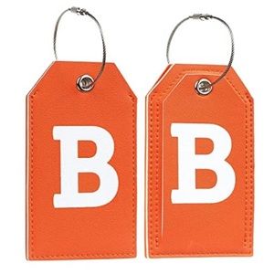 Orange Initial Luggage Tags